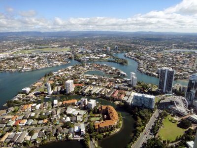 Sky view of Gold Coast
